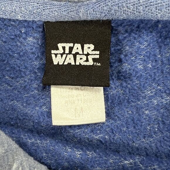 Star Wars Youth Medium Long Sleeve Fleece Hoodie Pullover Logo Blue Sweatshirt - Picture 9 of 12